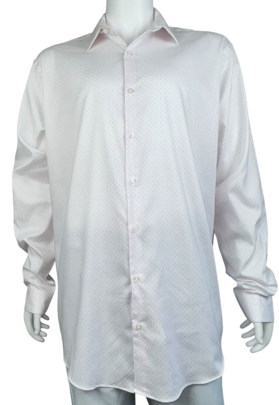 Van Heusen Tall Fit Shirt Mens 17 1/2 37/38 Large- XL White Comfort Performance